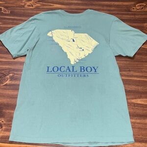 Local Boy Men's Pocket Tee - Green and Yellow size small